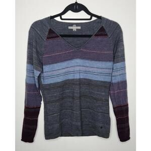 Smartwool Sweater Womens Medium Merino Wool Pullover Knit Striped Casual
